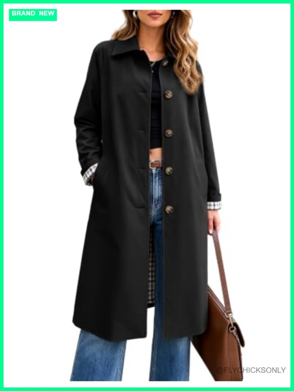 Women's Long Trench Coat Windproof Oversized Casual Fall Jacket